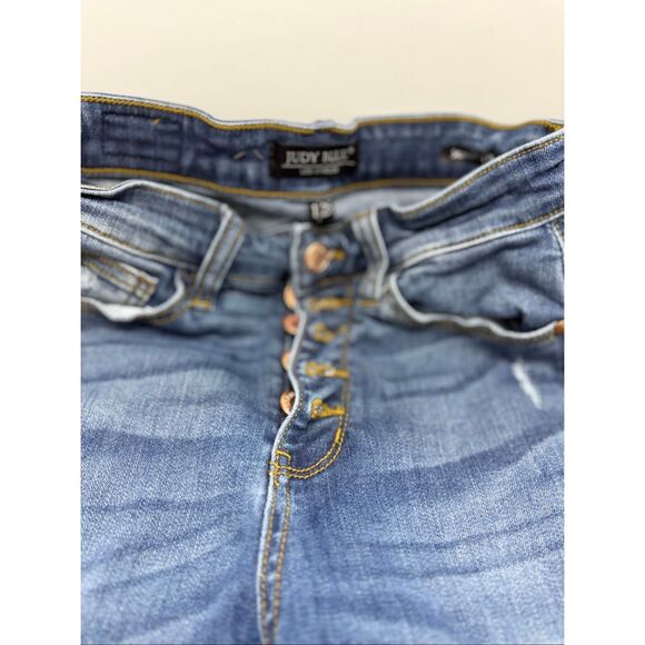 Judy Blue Jeans Women's Size 24 Skinny Fit Distressed Blue Jeans Button Fly - Picture 5 of 11